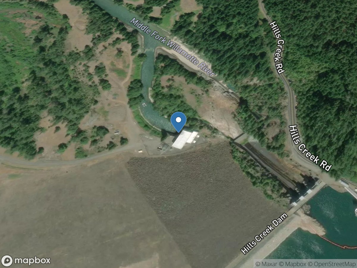 Hills Creek DAM Tailwater near Oakridge, OR location