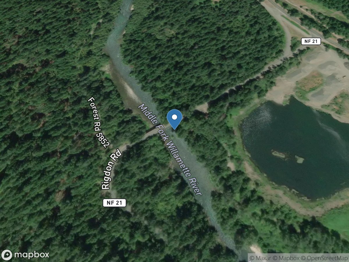 MF Willamette River above Salt Crk, near Oakridge,OR location