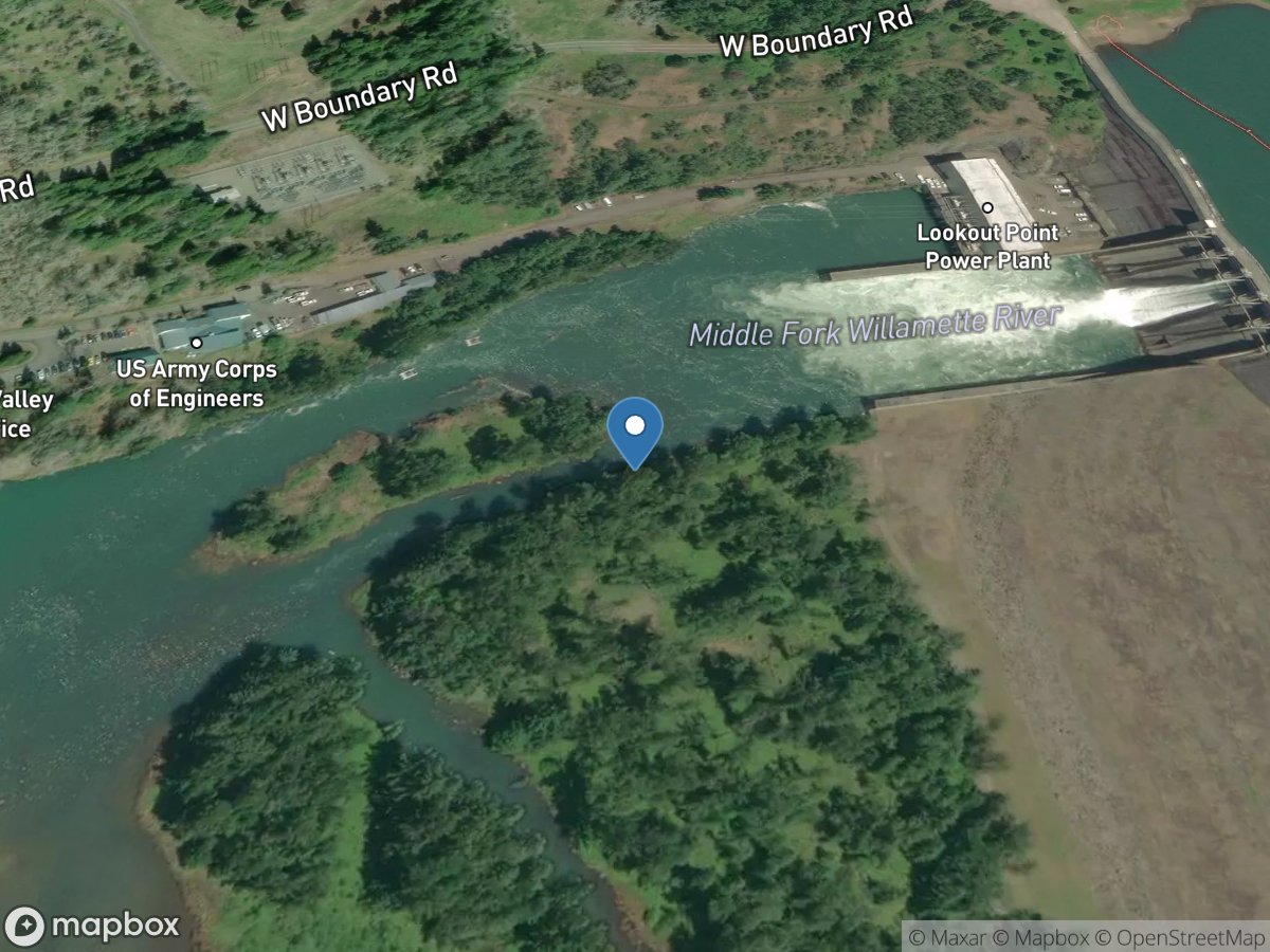 MF Willamette River below Lookout Point DAM near Lowell OR location