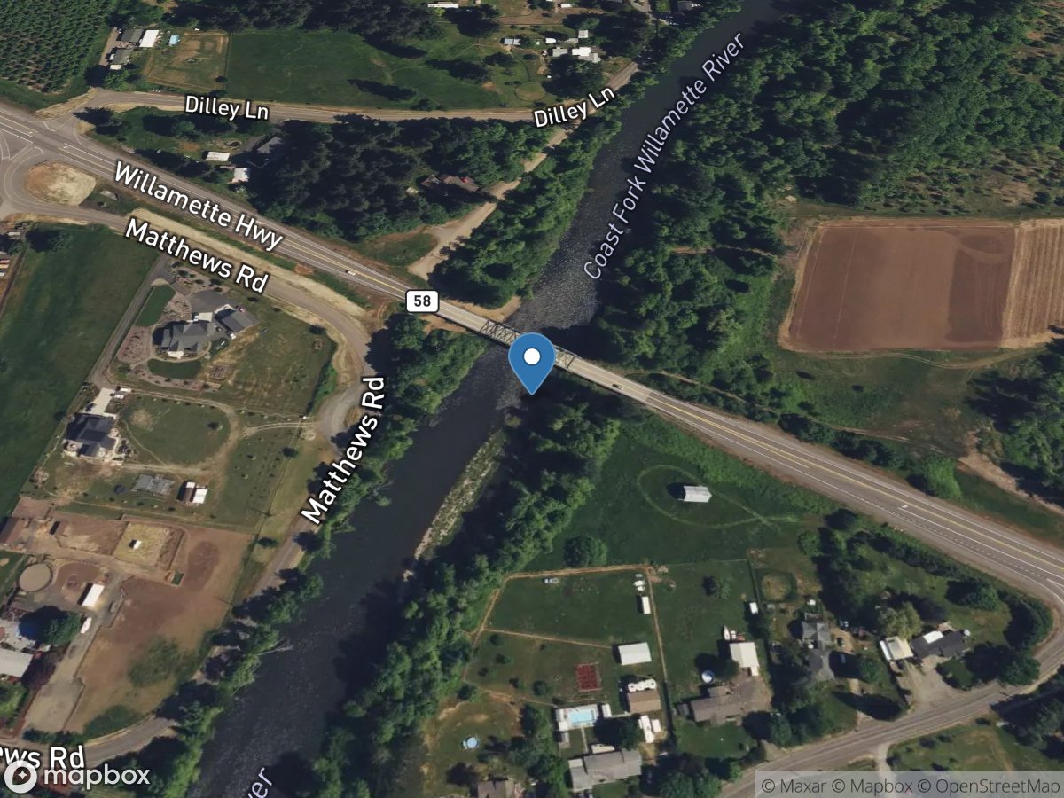 Coast Fork Willamette River near Goshen, OR location