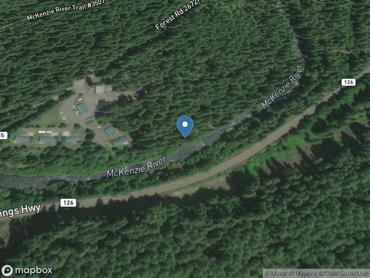 McKenzie River below Payne CR, near Belknap Springs, OR location