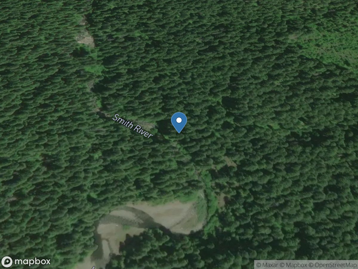 Smith River above Smith River Resv,NR Belknap Sprngs,OR location