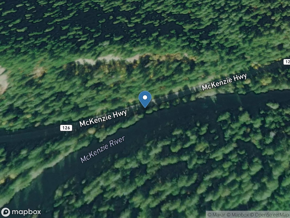 McKenzie River above South Fork, near Rainbow, OR location