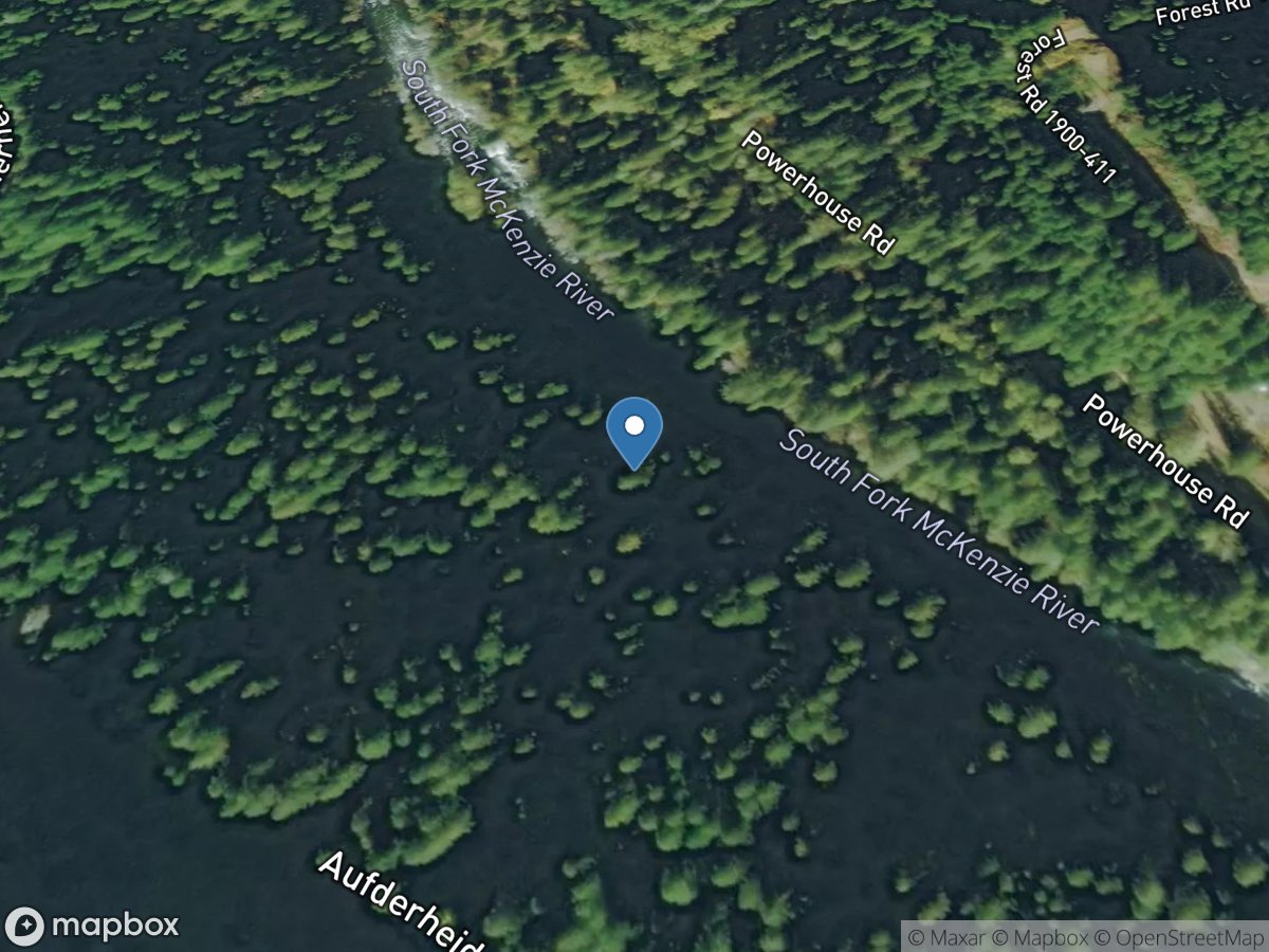 South Fork McKenzie River near Rainbow, OR location