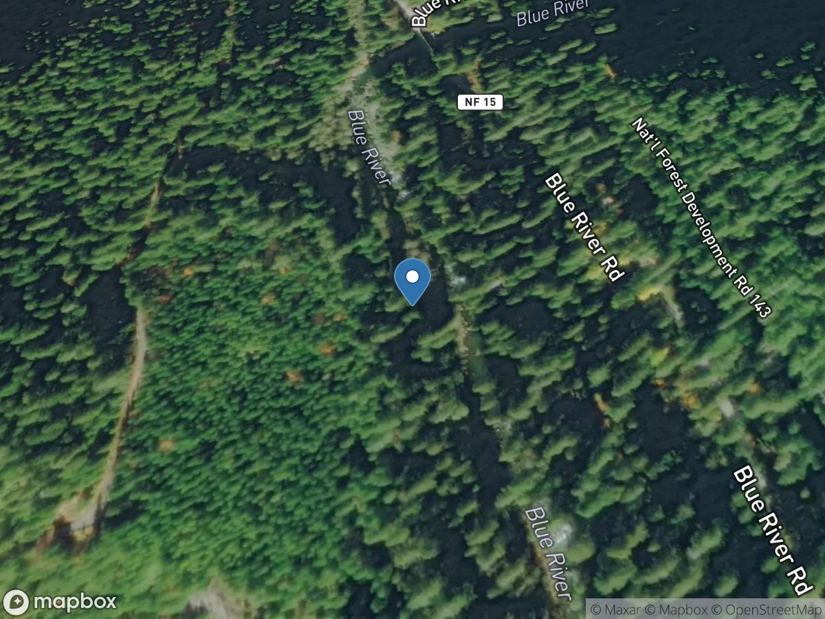 Blue River below Tidbits Creek, near Blue River, OR location