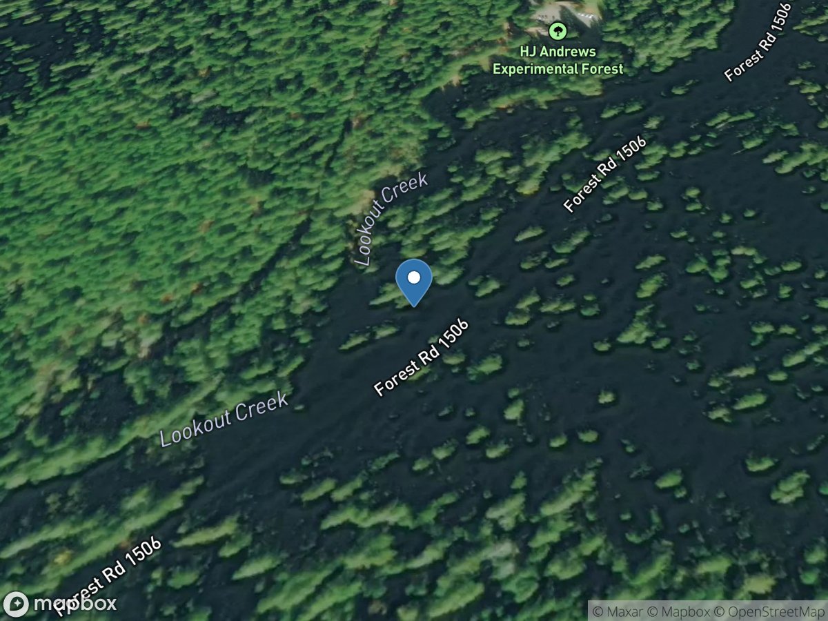 Lookout Creek near Blue River, OR location