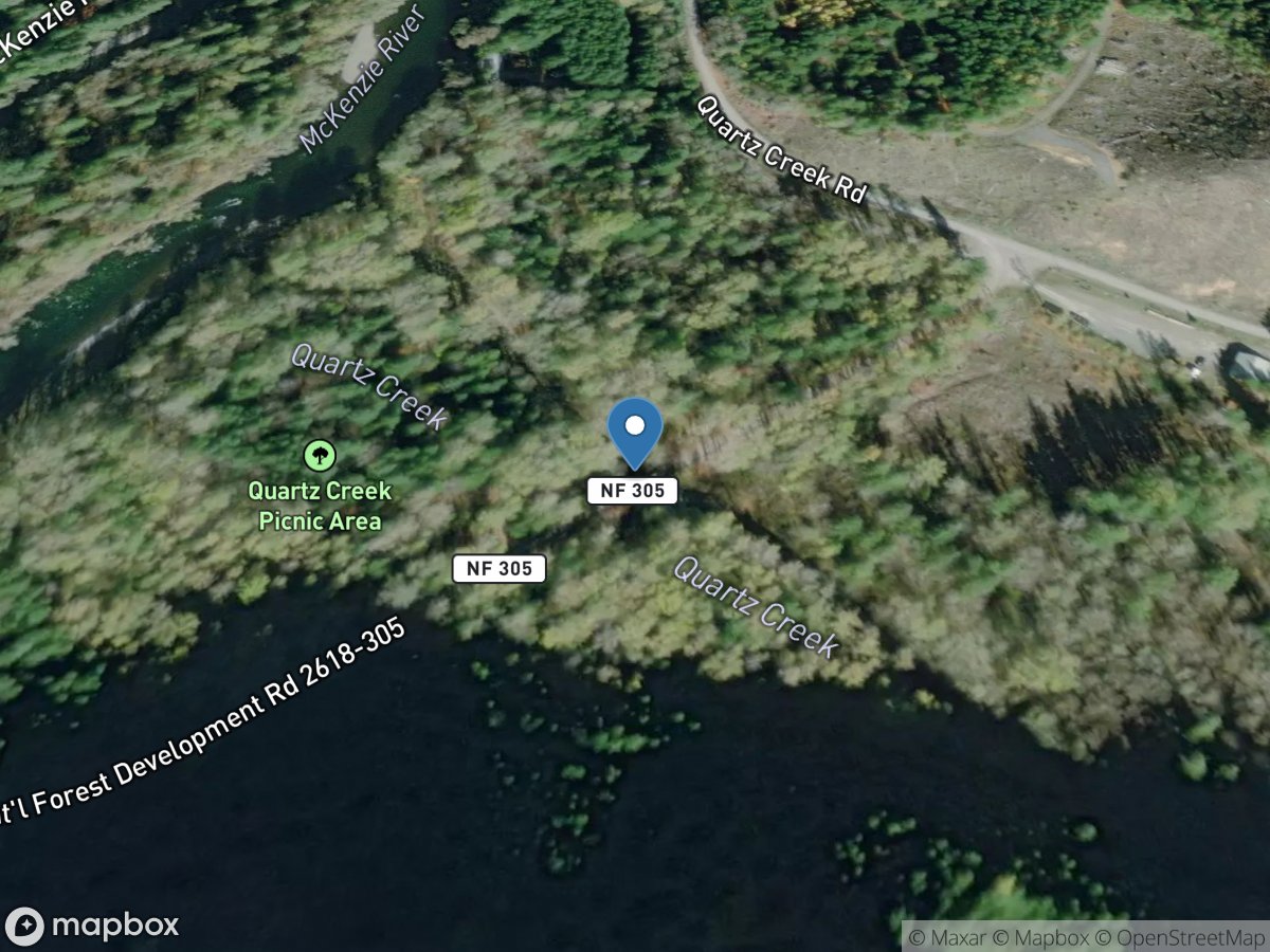 Quartz Creek near Finn Rock, OR location