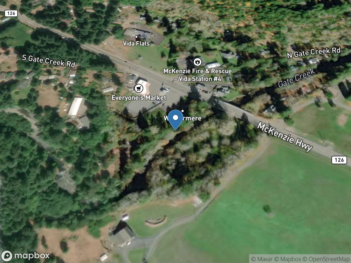 Gate Creek at Vida, OR location