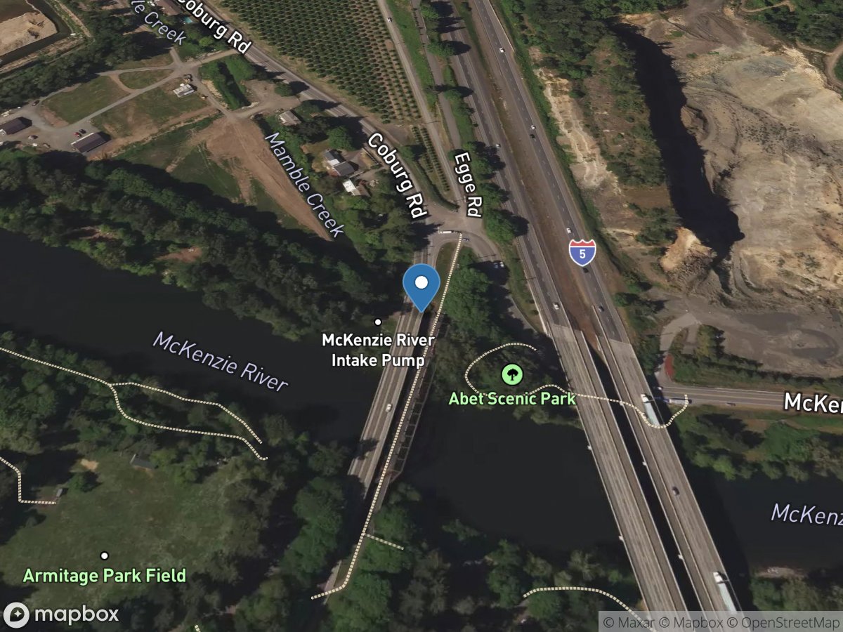 McKenzie River near Coburg, OR location