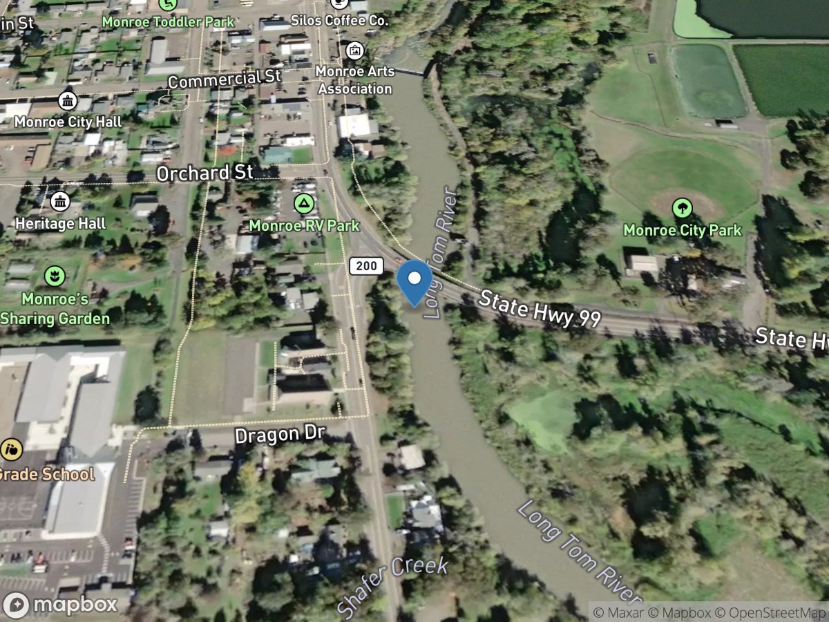 Long Tom River at Monroe, OR location