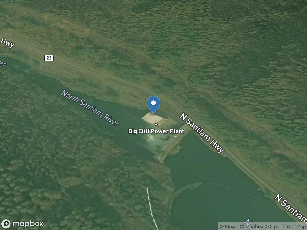Big Cliff DAM Tailwater near Niagara, OR location