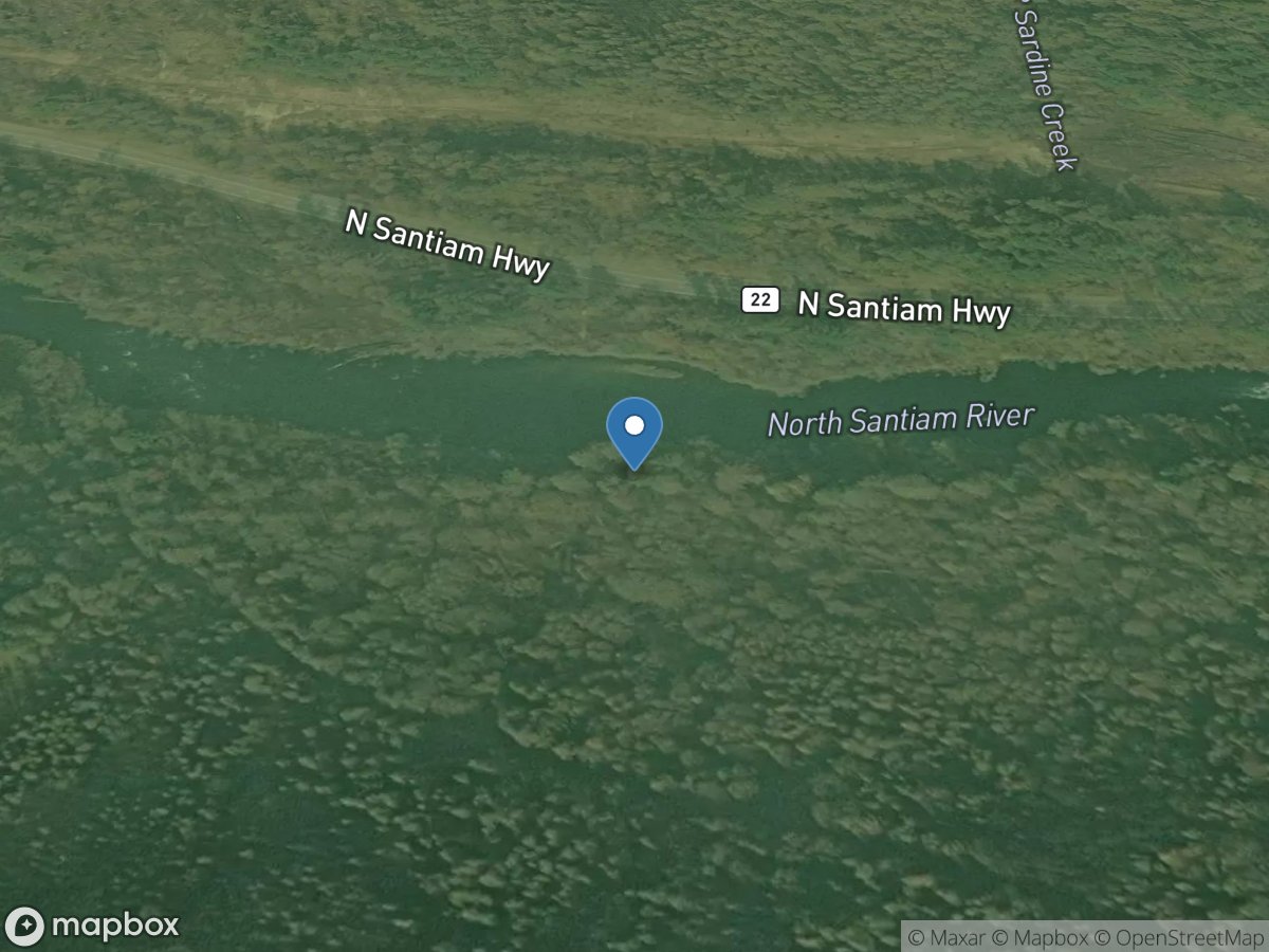 North Santiam River at Niagara, OR location