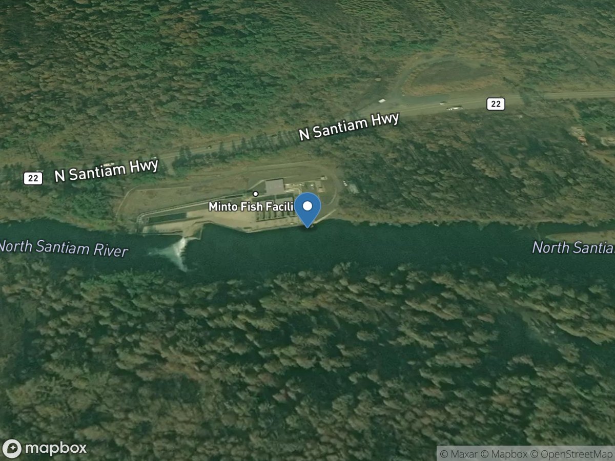 N Santiam River at Minto Fish Facility near Gates OR location