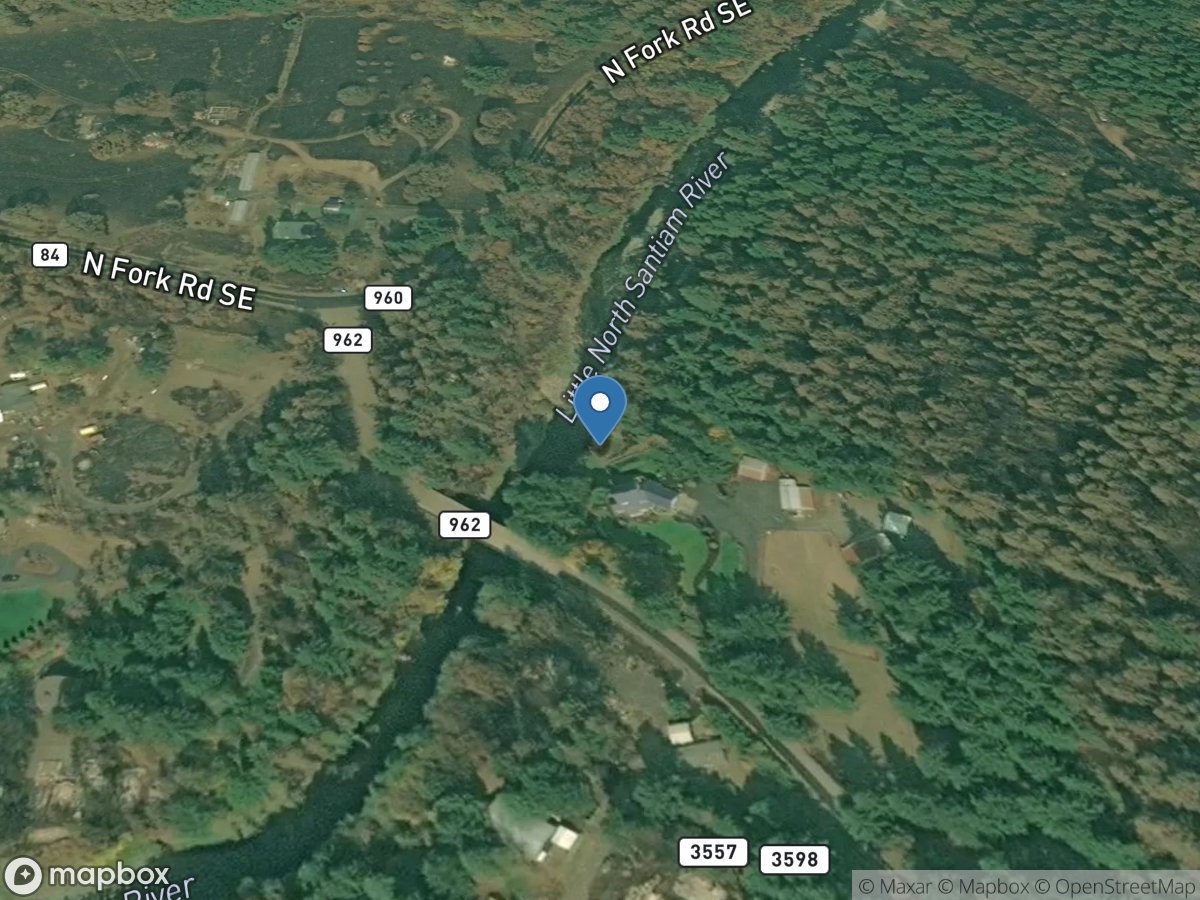 Little North Santiam River near Mehama, OR location