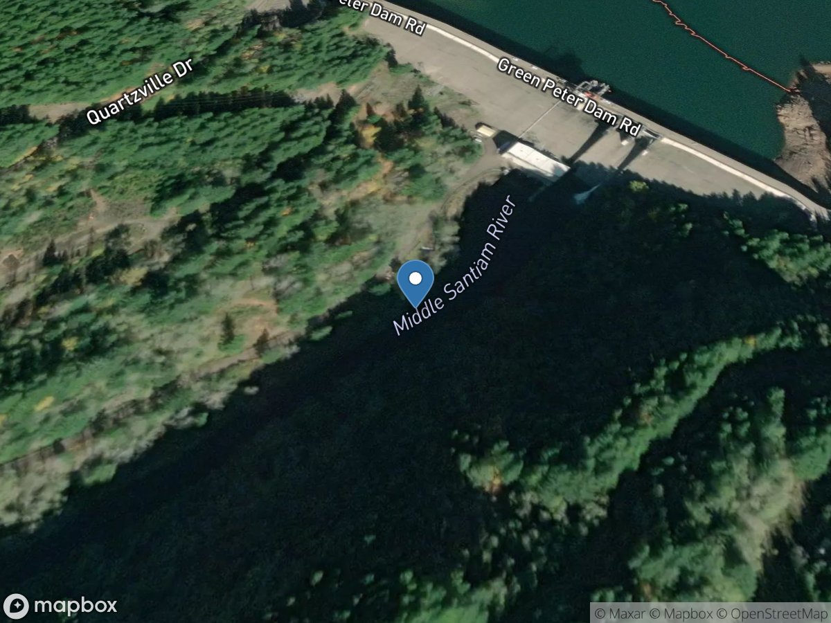 Middle Santiam River below Green Peter DAM near Foster, OR location