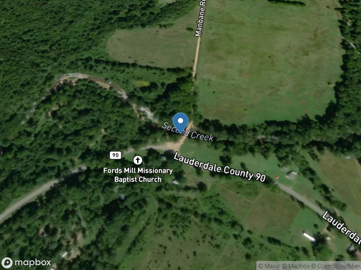 Second Creek at Manbone Road near Waterloo, AL location