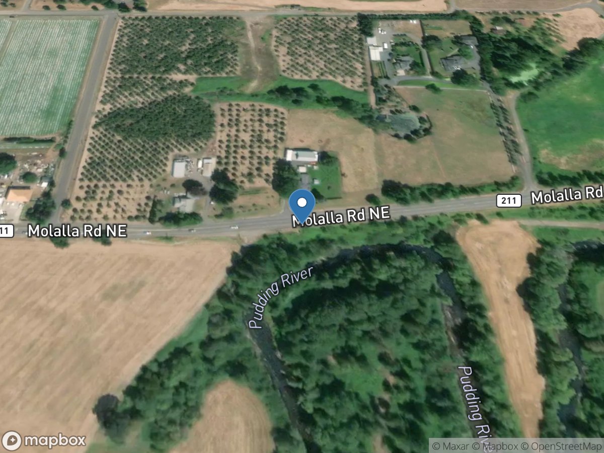 Pudding River near Woodburn, OR location