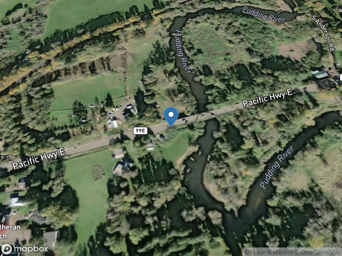 Pudding River at Aurora, OR location