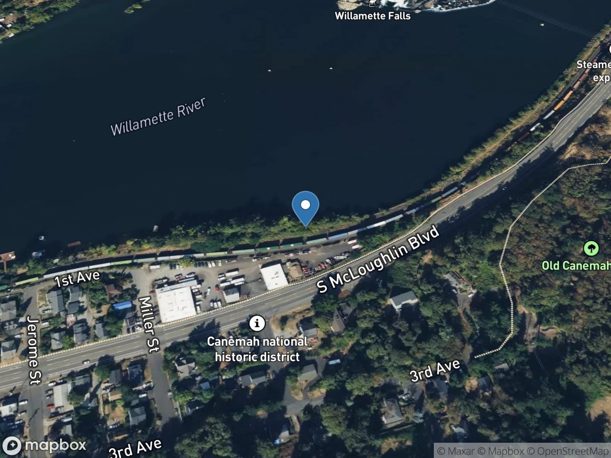 Willamette River above Falls, at Oregon City, OR location