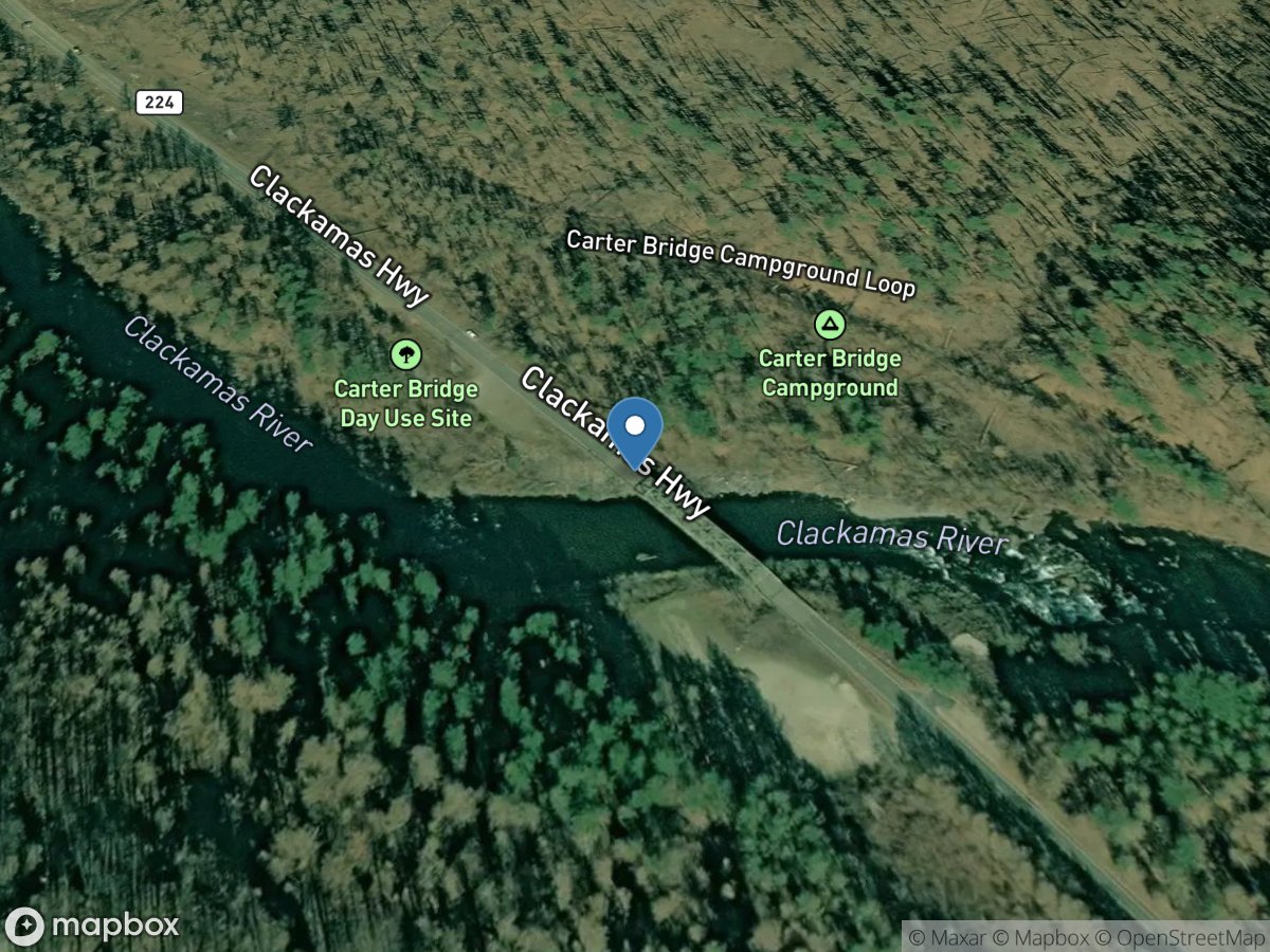 Clackamas River at Carter Bridge, near Estacada,OR location