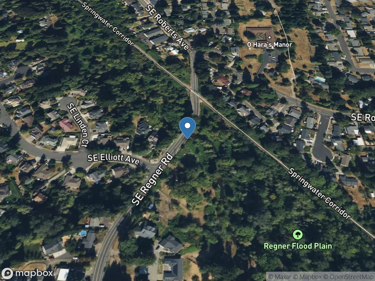 Johnson Creek at Regner Road, at Gresham, OR location