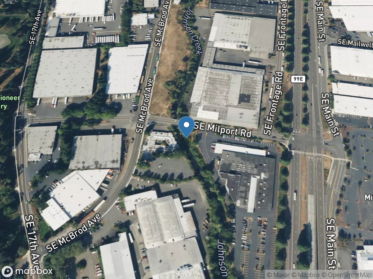 Johnson Creek at Milwaukie, OR location