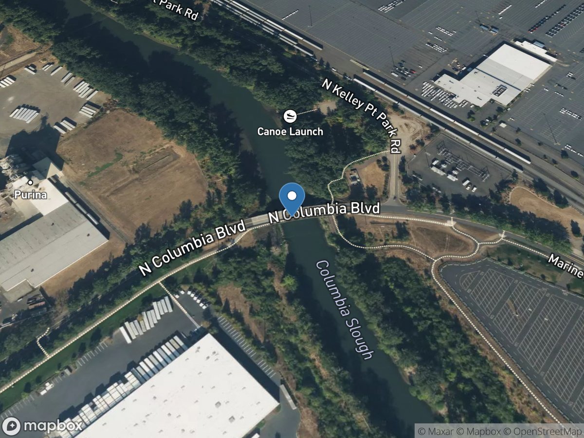 Columbia Slough at Portland, OR location