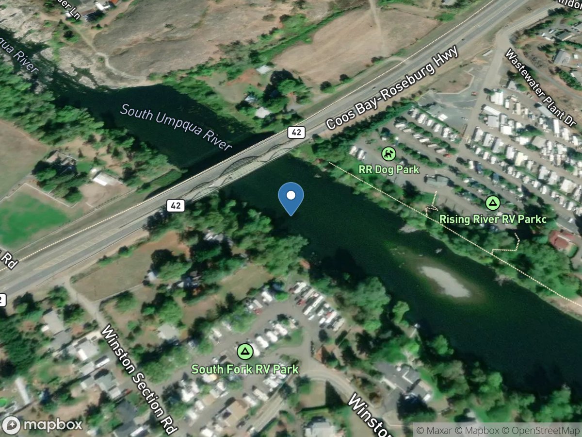 South Umpqua River near Brockway, OR location