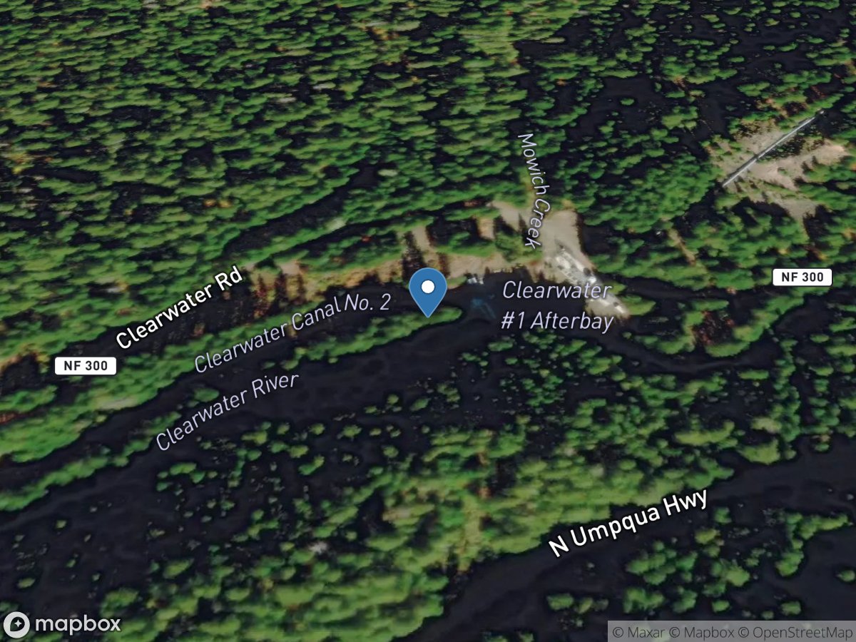 Clearwater River below Mowich Creek, near Toketee Falls,OR location