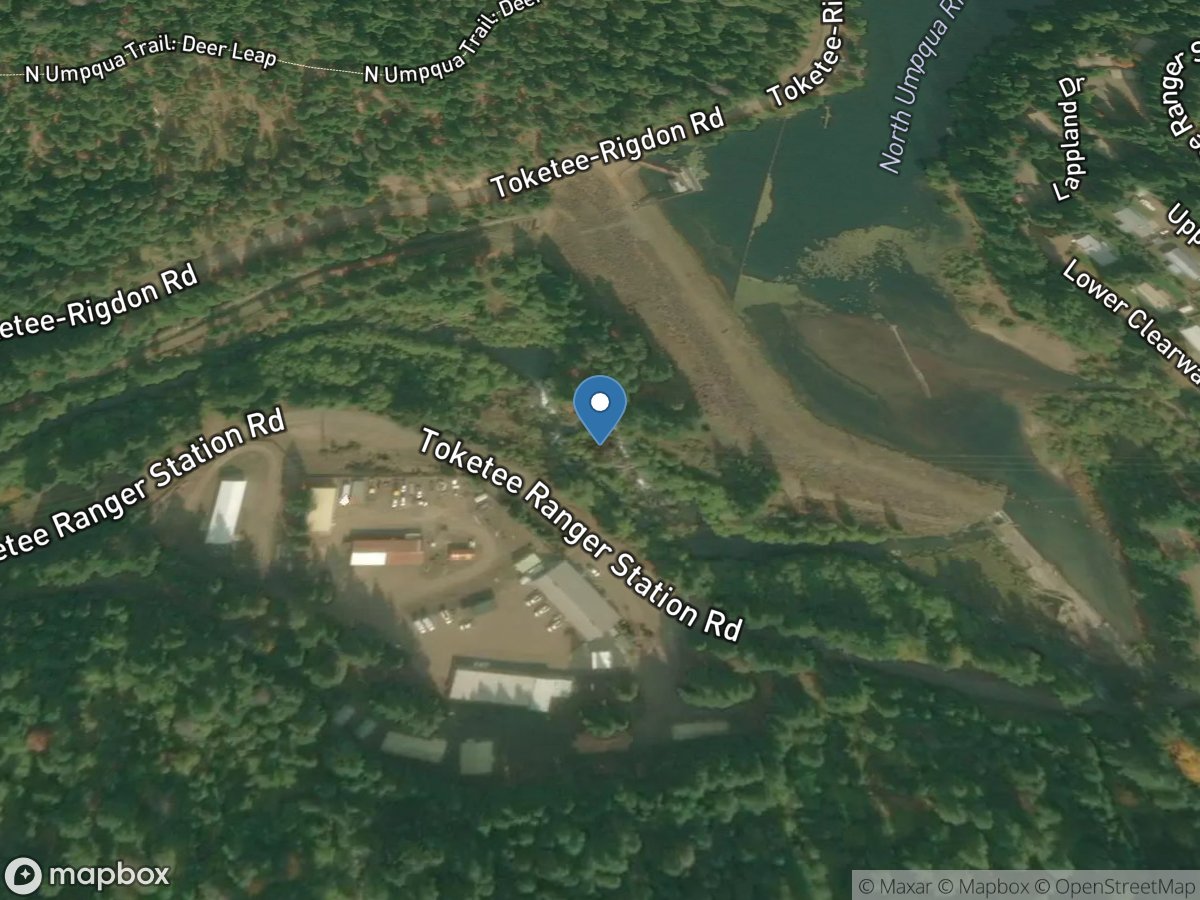 North Umpqua River at Toketee Falls, OR location