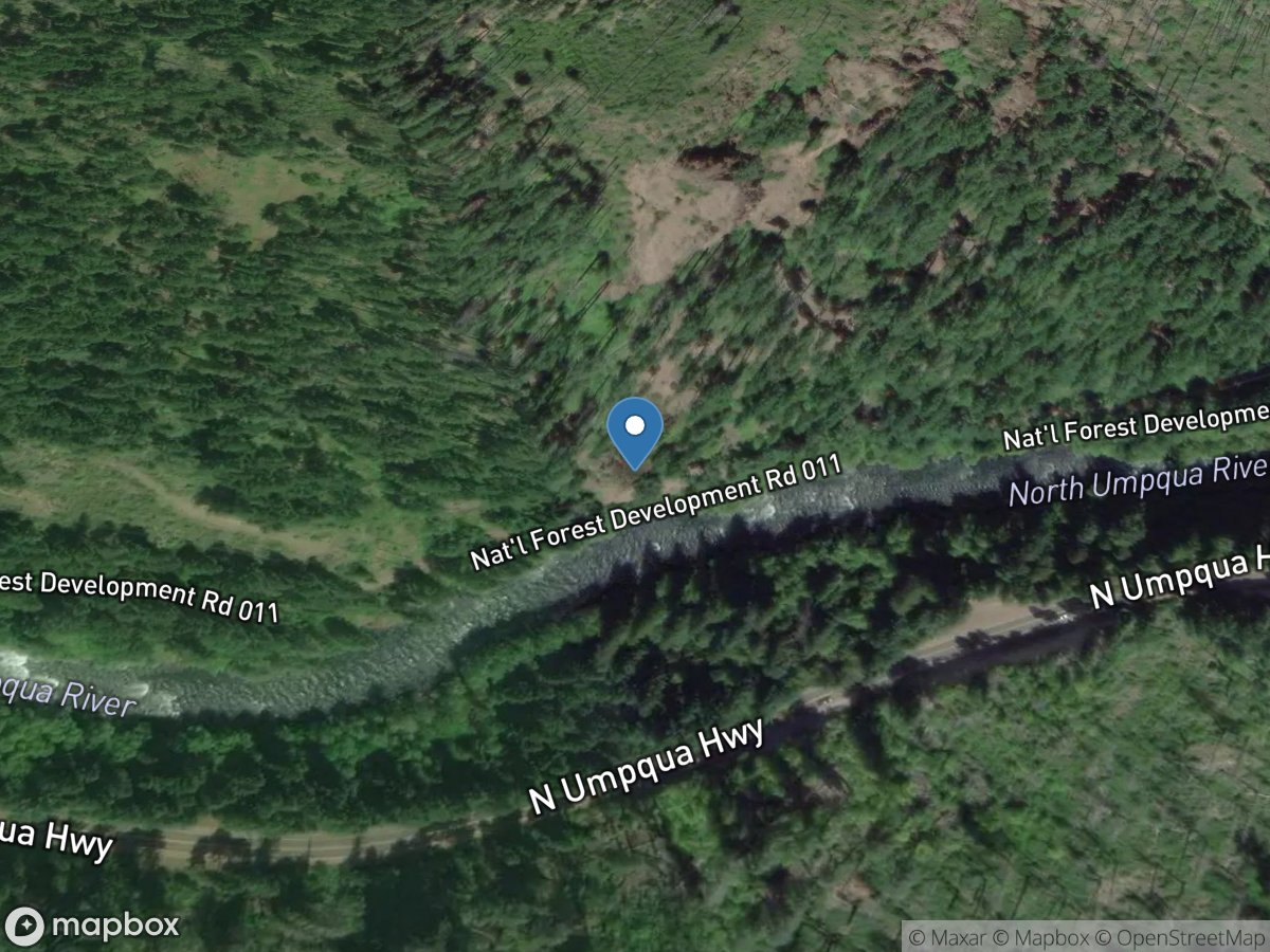 North Umpqua River at Soda Spgs, near Toketee Falls, OR location