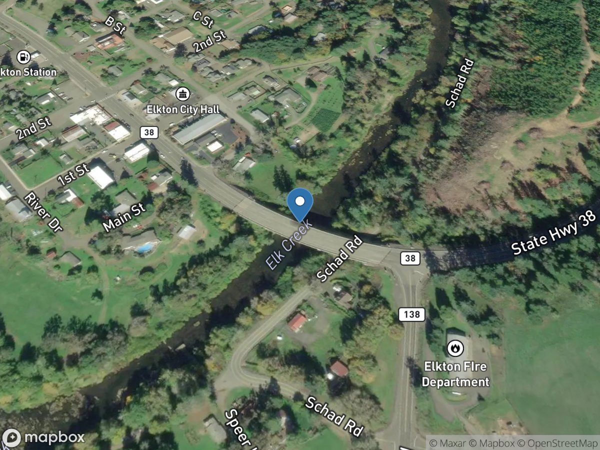 Elk Creek at Elkton, OR location