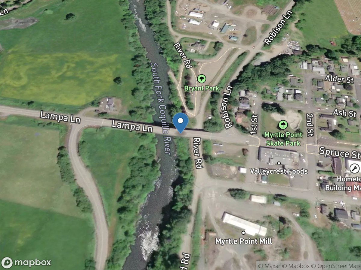 SF Coquille River at Myrtle Point, OR location