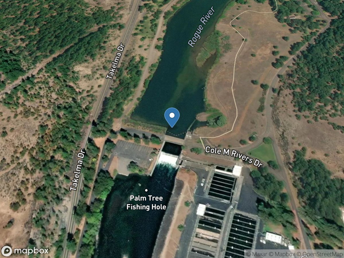 Rogue River at Cole M Rivers F Hatchery near McLeod, OR location