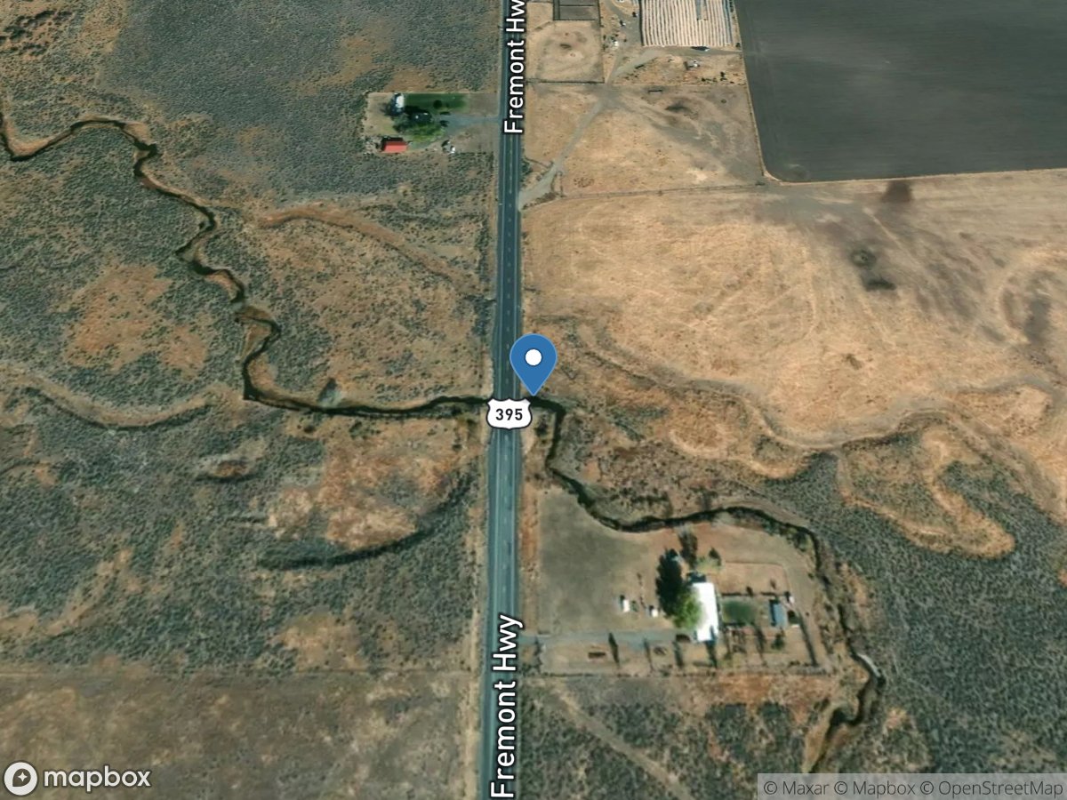 Crooked Creek at Highway 395 near Valley Falls, OR location