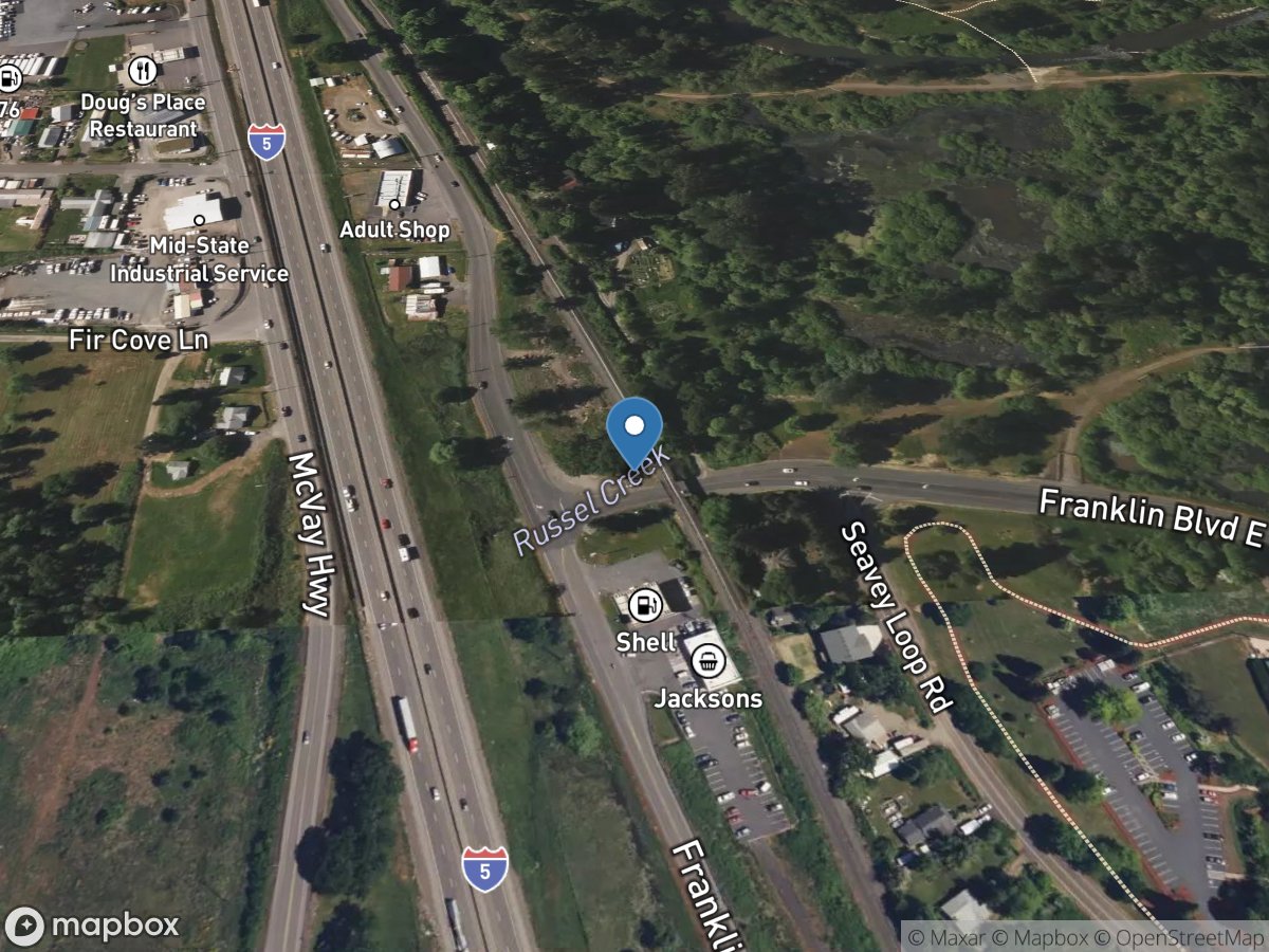 RUSSEL Creek At FRANKLIN Boulevard E, Near SPRINGFIELD, OR location