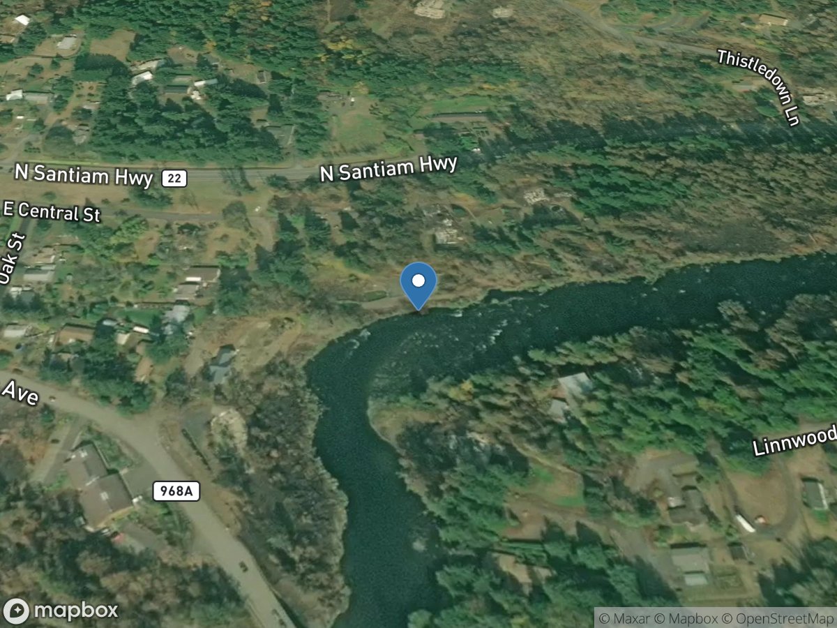 North Santiam River at Gates, OR location