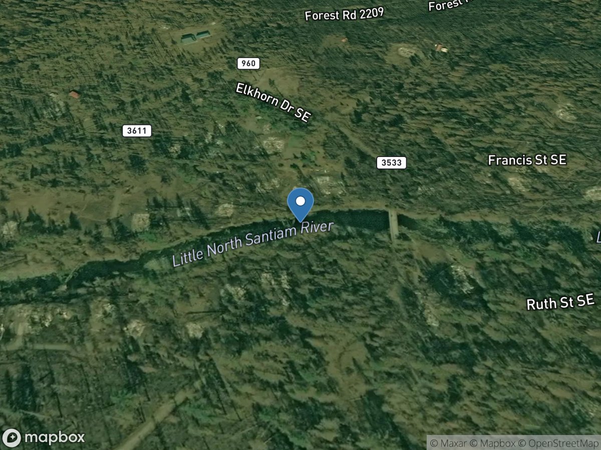 Little North Santiam River below Evans Creek at Elkhorn, OR location