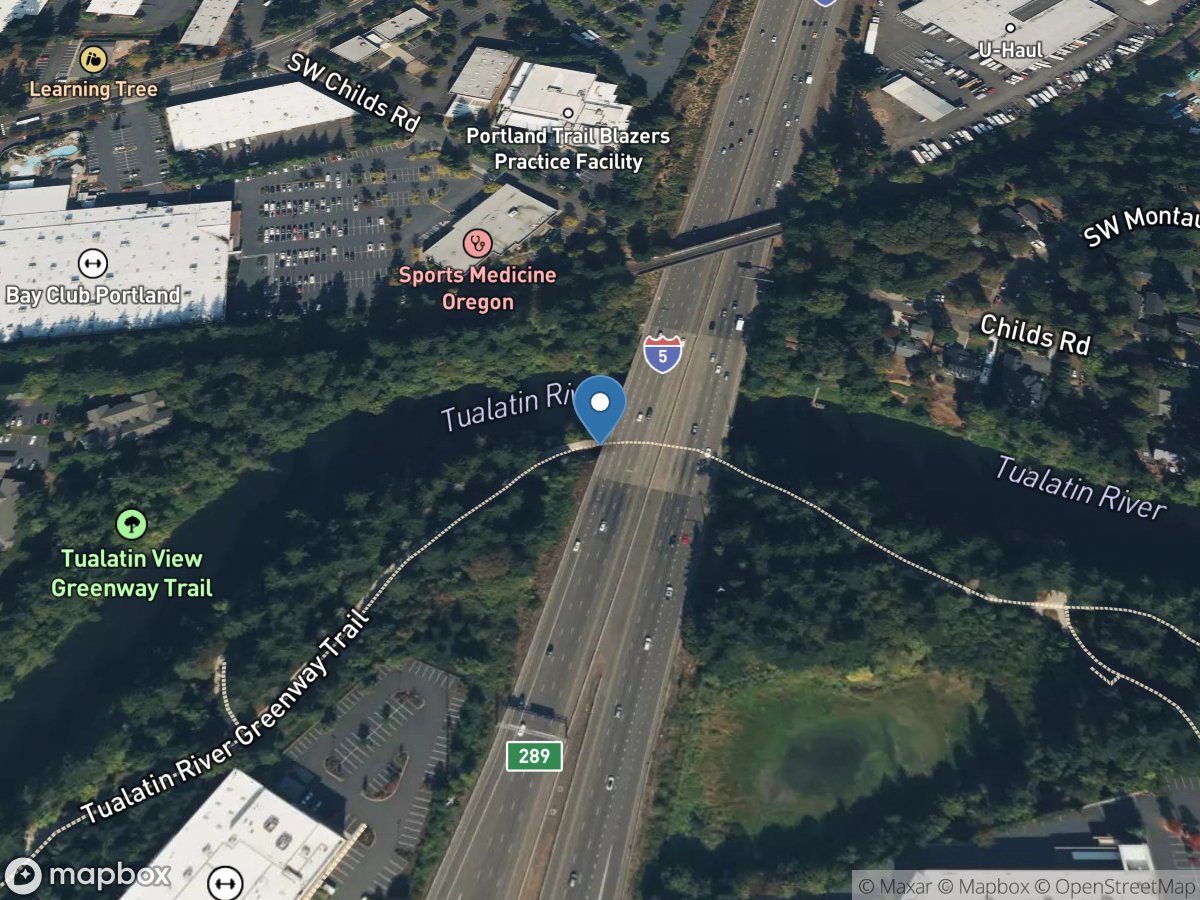 Tualatin River at I-5, near Durham, OR location