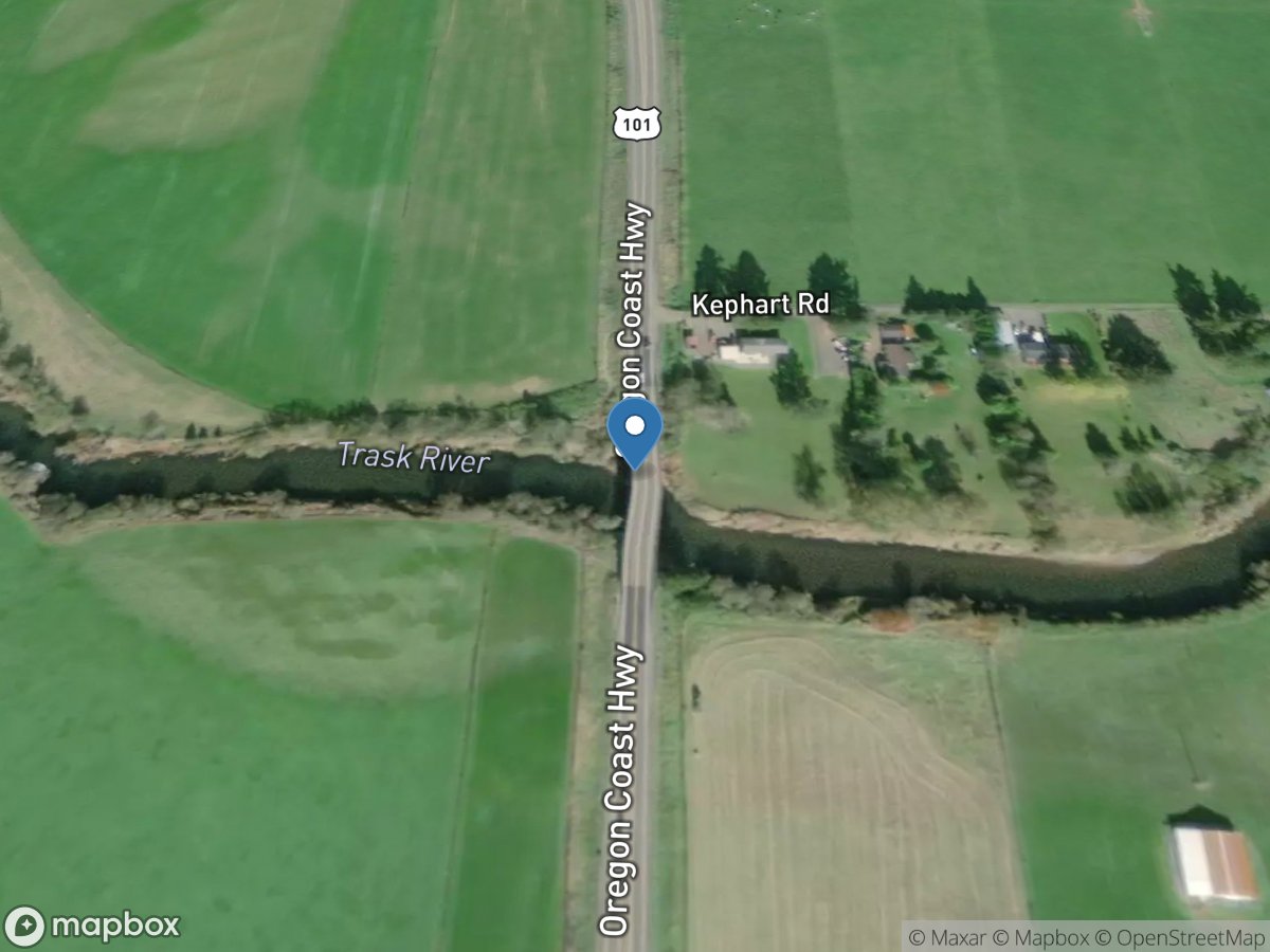 Trask River at Highway 101, near Tillamook, OR location