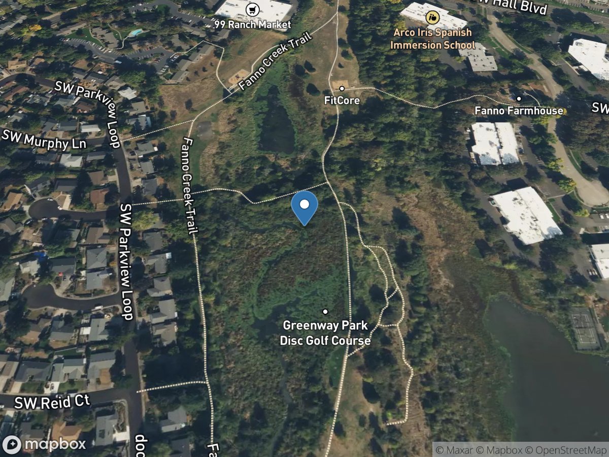 Fanno Creek Ponded Site 1 at Greenway Park location