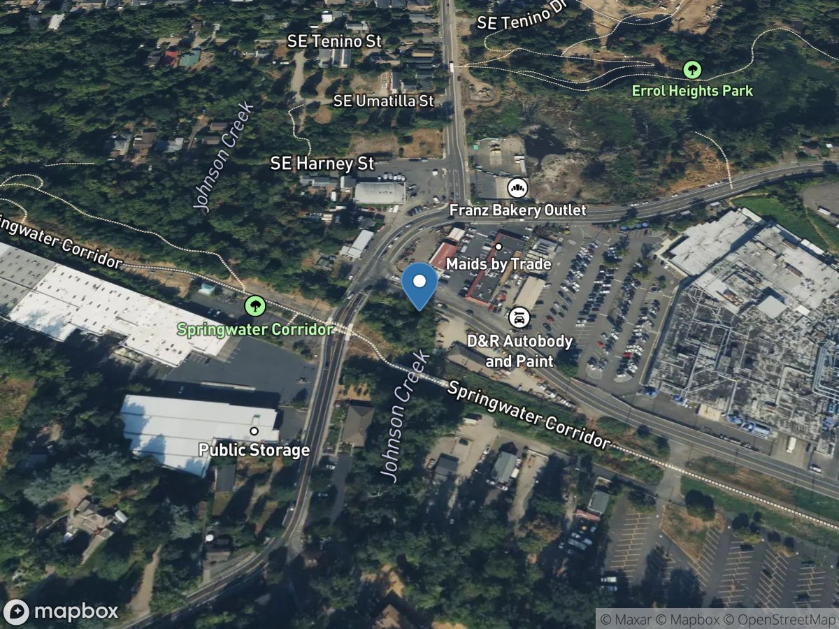 Johnson Creek at 45th Avenue, Portland, OR location