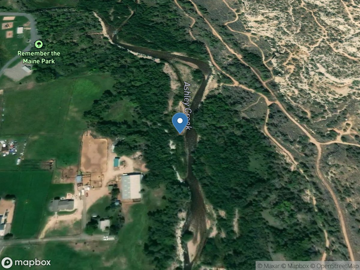 Ashley Creek near Remember the Maine Park near Vernal, UT location