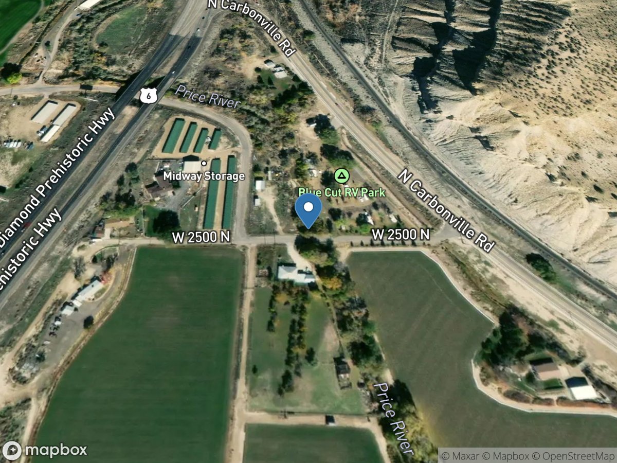 Price River below Golf Course near Helper, UT location