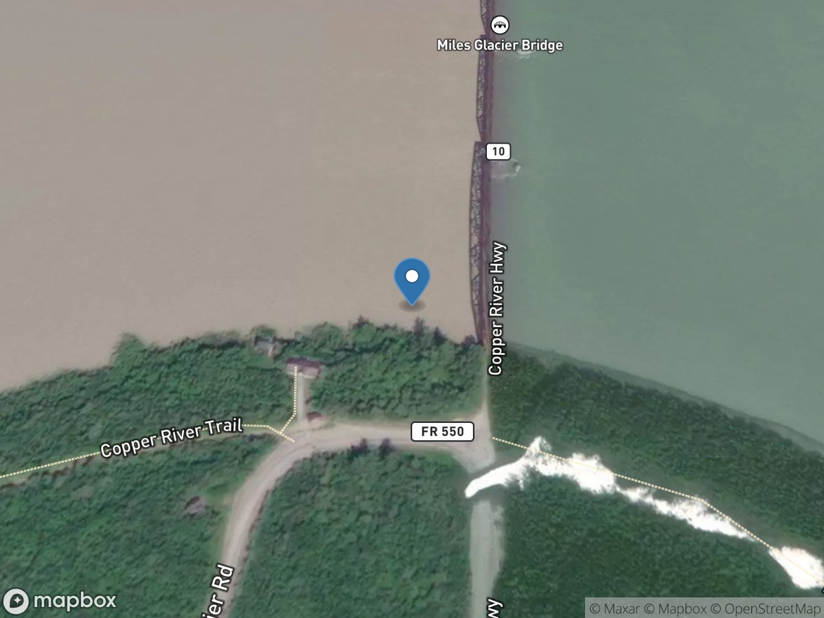 Copper River at Million Dollar Bridge near Cordova AK location