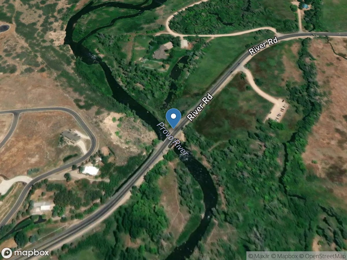 Provo Riv at Riv Road Bridge near Heber City, UT location