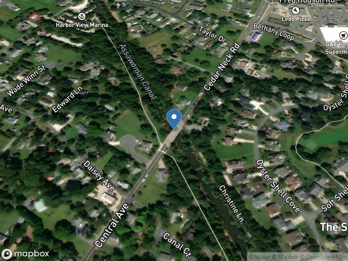 Assawoman Canal at Central Avenue at Ocean View, DE location