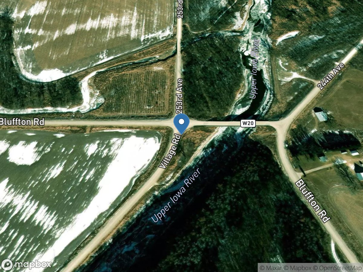 Upper Iowa River at Bluffton, IA location