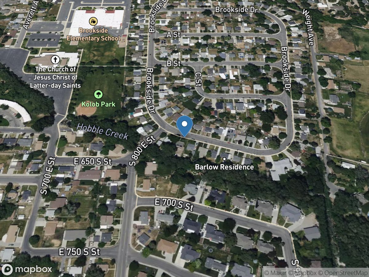 Hobble Creek at 800 East, Springville, UT location