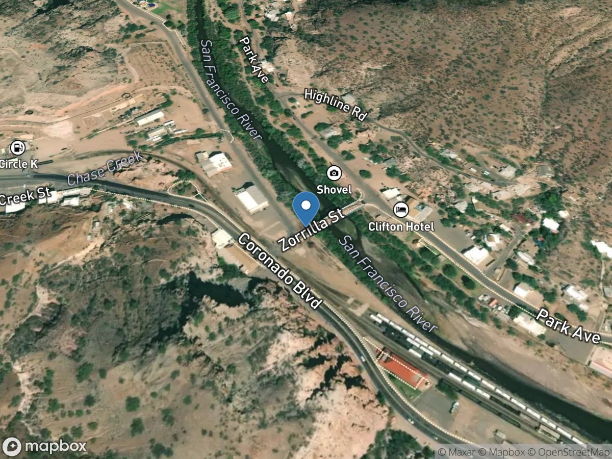 San Francisco River at Clifton, AZ location